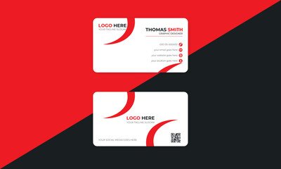 Luxury and elegant business card print template design with front and back presentation. Double sided modern visiting card Template.