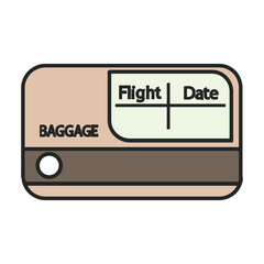 Baggage tag vector icon.Color vector icon isolated on white background baggage tag.