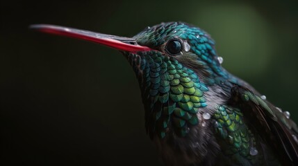 Obraz premium Broad-Billed Hummingbird close up. Generative AI