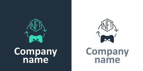 Logotype NFT Digital crypto art icon isolated on white background. Non fungible token. Logo design template element. Vector