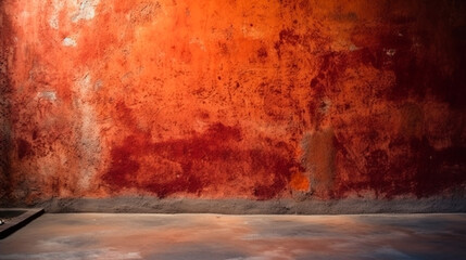 Texture of old red concrete wall for background. Generative AI