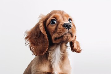 Cocker spaniel puppy on a white background. Generative AI