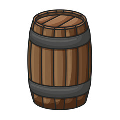 Wooden barrel vector icon.Color vector icon isolated on white background wooden barrel.