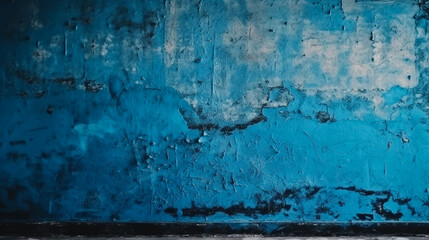 Fototapeta na wymiar Texture of old blue concrete wall for background. Generative AI