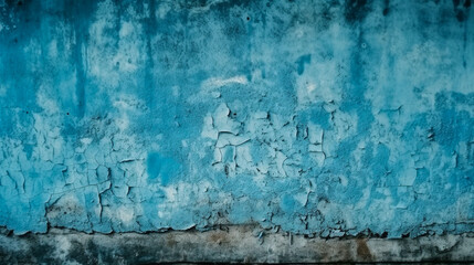 Texture of old blue concrete wall for background. Generative AI