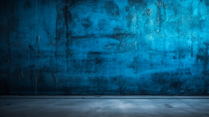 Texture of old blue concrete wall for background. Generative AI