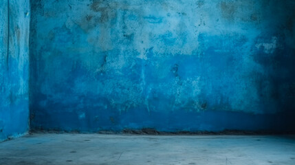 Texture of old blue concrete wall for background. Generative AI