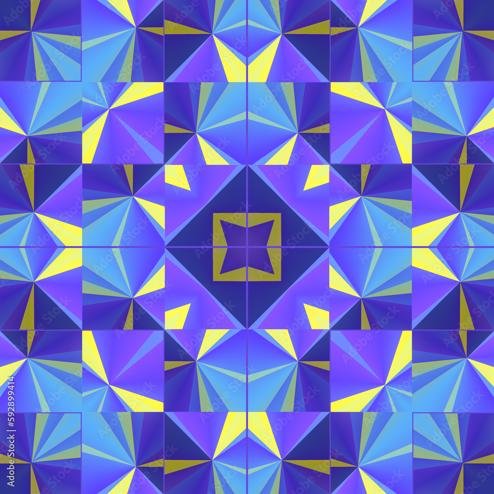 Aufkleber Geometric background with trendy stepped gradient. 3d rendering digital illustration