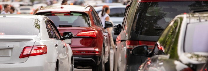 Cars in traffic jam