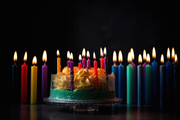 birthday cake with candles
