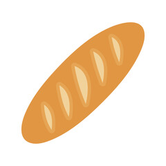 Bread loaf icon. Baguette bread, isolated on white background.