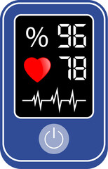 Pulse oximeter vector icon, portable finger device