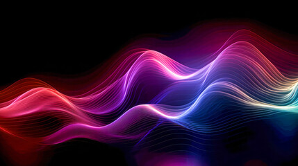 Beautiful background texture of luminous coloured lines, generative ia 