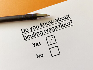 Fototapeta premium Questionnaire about banking