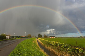 rainbow over the fields