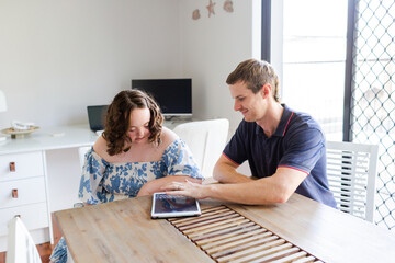Provider and participant person with a disability working together on daily living skills