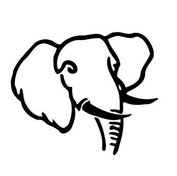elephant head. - elephant head in two colors logo