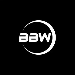 BBW letter logo design with black background in illustrator, cube logo, vector logo, modern alphabet font overlap style. calligraphy designs for logo, Poster, Invitation, etc.