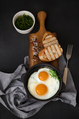 fried eggs and toast 