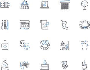 Diy business outline icons collection. Diy, business, entrepreneurship, start-up, planning, venture, marketing vector and illustration concept set. creativity, financing, outsourcing linear signs