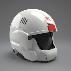 Virtual reality helmet isolated on white background. generative ai