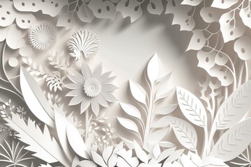 Abstract flowers and leaf background. Generative AI
