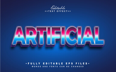 Obraz premium editable colorful artificial text effect. technology logotyphography logo