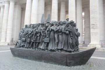 
Vatican St. Pietro Square.. Noah's Ark, St. Pietro's Basilica, basilica and church interior...
