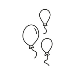 Hand drawn balloon vector icon. Air ball flat symbol. Helium balloon sign. Balloon hand drawn symbol pictogram. UX UI icon. Linear icon
