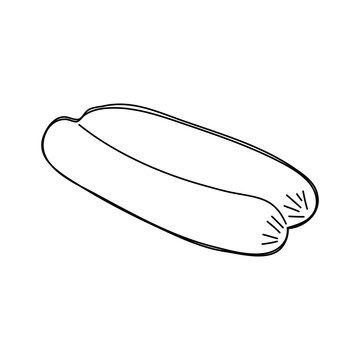 Hand drawn barbecue sausage illustration in vector.
