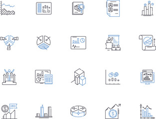 Ranking outline icons collection. Rank, List, Order, Place, Grade, Rate, Class vector and illustration concept set. Grade, Score, Index linear signs