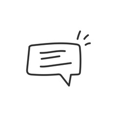 Hand drawn bubble chat vector icon. Chat flat sign design. SMS chat symbol pictogram. Hand drawn chat message icon. UX UI icon. Linear icon