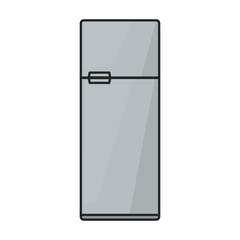 Kitchen refrigerator vector icon.Color vector icon isolated on white background kitchen refrigerator.