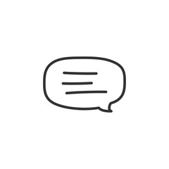 Hand drawn bubble chat vector icon. Chat flat sign design. SMS chat symbol pictogram. Hand drawn chat message icon. UX UI icon. Linear icon