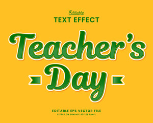 Fototapeta premium decorative editable teachers day text effect vector design