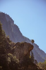 Vertical shot of the mountains at Samaria Gorge National Park in Crete, Greece