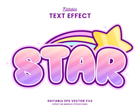 decorative star editable text effect vector design