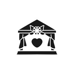 Top choice of Wedding Hall icon in black fill mode. Vector illustration logo template in trendy style. Editable graphic resources for many purposes.