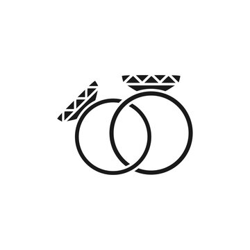 Top choice of Wedding rings icon in black fill mode. Vector illustration in trendy style. Editable graphic resources for many purposes.