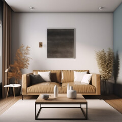 Living room mockup realestate aesthetic, Generative AI