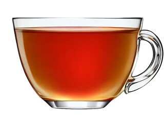 A glass cup of hot flavorful tea. Transparency in PNG. Generative AI.