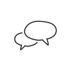 Hand drawn bubble chat vector icon. Chat flat sign design. SMS chat symbol pictogram. Hand drawn chat message icon. UX UI icon. Linear icon