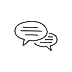 Hand drawn bubble chat vector icon. Chat flat sign design. SMS chat symbol pictogram. Hand drawn chat message icon. UX UI icon. Linear icon