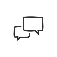 Fototapeta premium Hand drawn bubble chat vector icon. Chat flat sign design. SMS chat symbol pictogram. Hand drawn chat message icon. UX UI icon. Linear icon