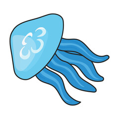 Jellyfish vector icon.Color vector icon isolated on white background jellyfish.