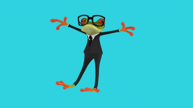 Fun 3D cartoon frog dancing (with alpha channel)