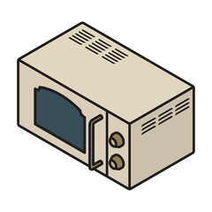 Microwave vector icon. Isometric vector icon isolated on white background microwave.
