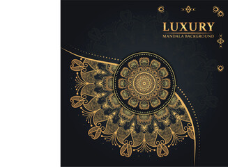 luxury ornamental mandala design background in gold color desig
