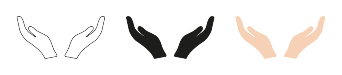 Protecting hands  vector icon. Vector illustration eps 10 