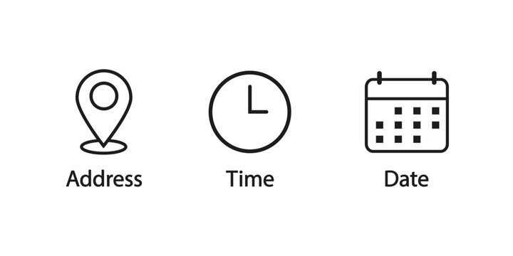 Notification Reminder Vector Icons. Address. Time, And Date Icon Vector. EPS 10